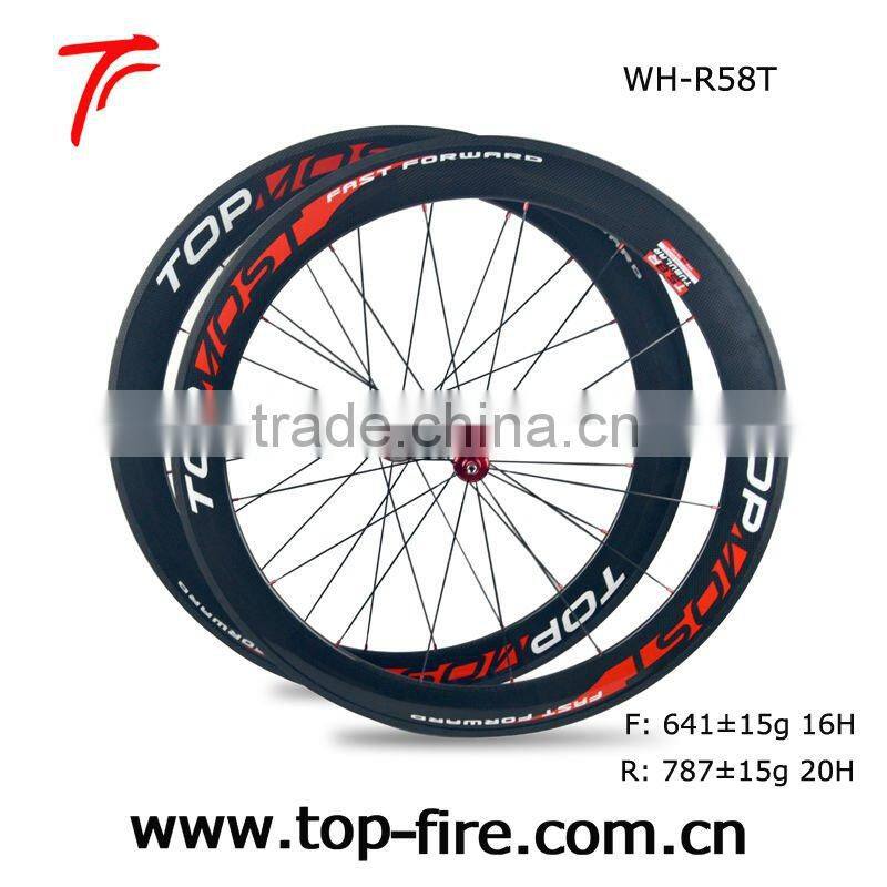Good-selling 58mm tubular Chinese cheap carbon bike wheels WH-R58T for sale