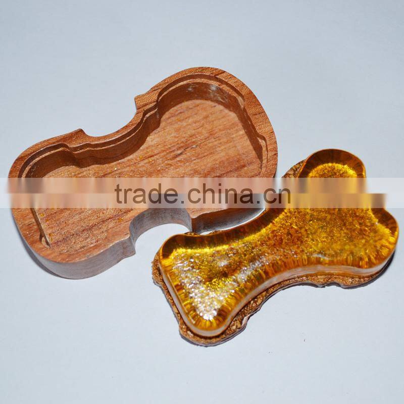 violin shape wood box packaged cello rosin