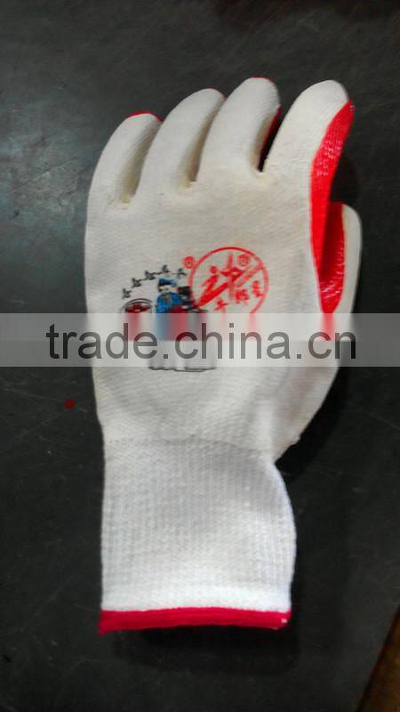 high quality rubber coated working cotton gloves