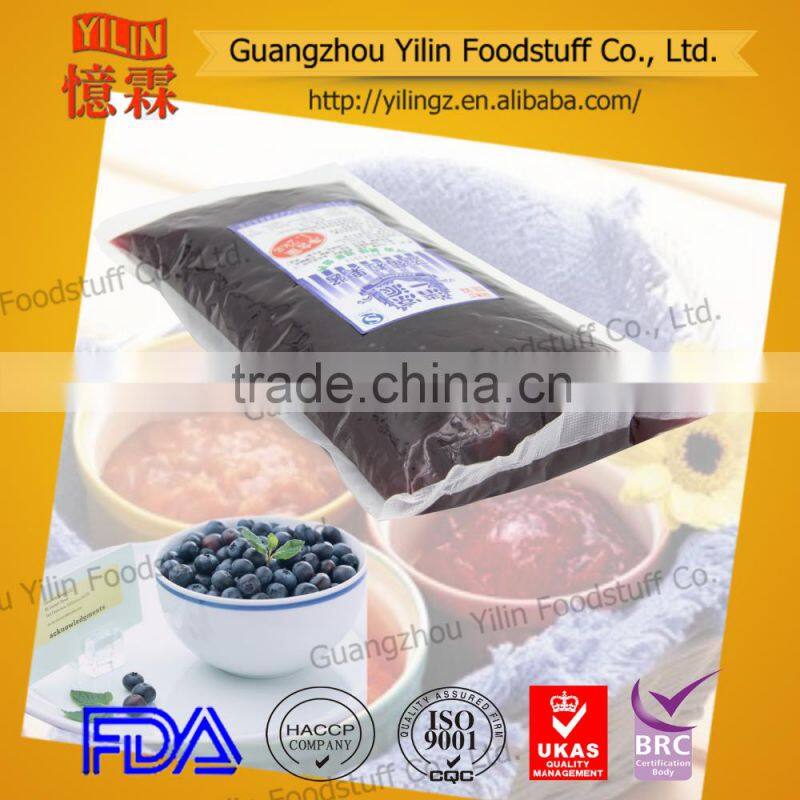 1.2kg PE bag natural blueberry jam OEM in China factory