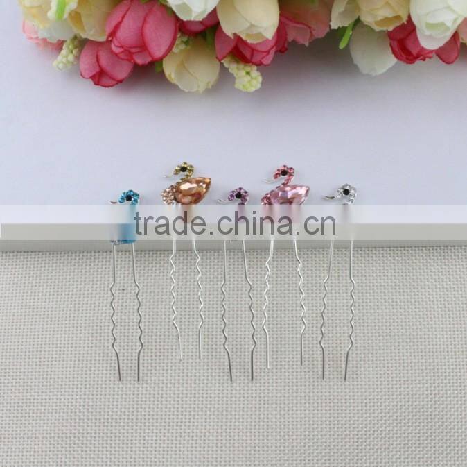 Cute swan alloy hair claw girls headwear kids hairpins decoration