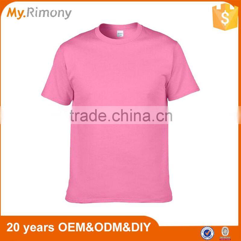 100% Cotton Custom Logo Plain Colour Blank Mens Short Sleeve T Shirt