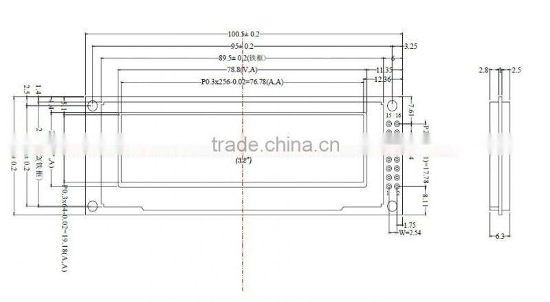 A 3.12 -inch color LCD and oled LCD module NO YB25664-032