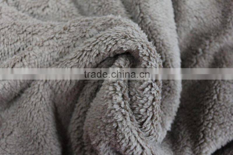 Solid color sherpa 100% polyester shu velveteen