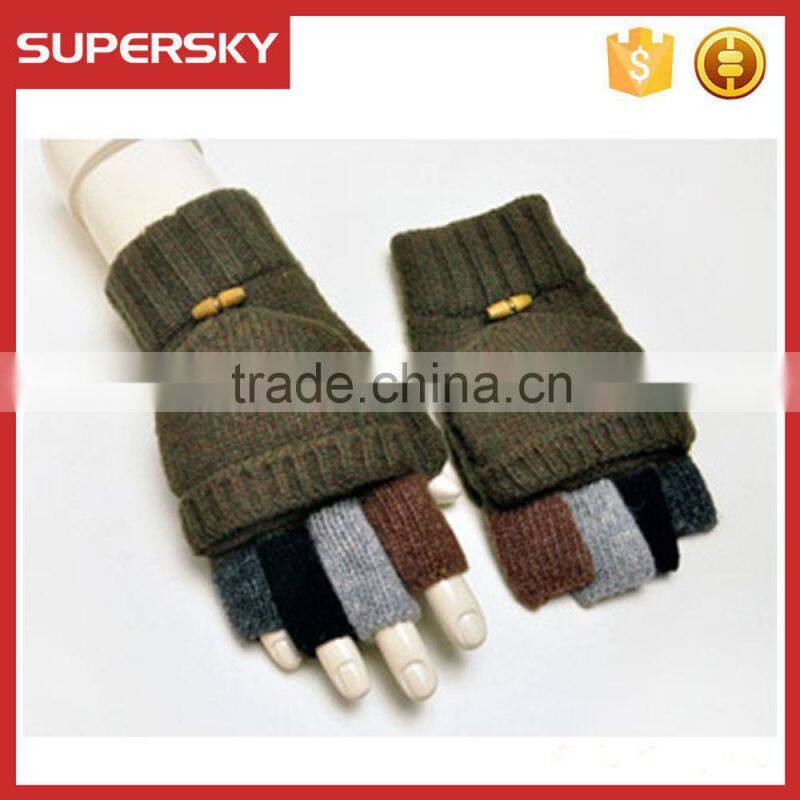 V-359 Fingerless wool winter warmer men gloves touch screen gloves magic golves for mobile phone