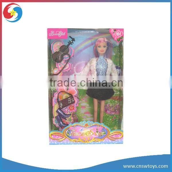 WW3608503 11.5 Inch Pink Color Cute Girl Doll