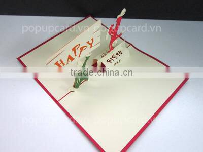 boy fall in love 3d pop up greeting card