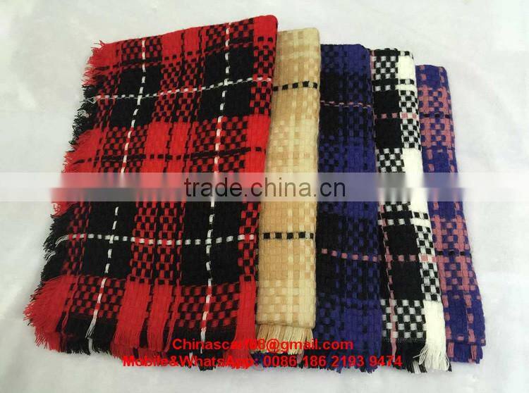 Wholesale plaid cashmere shawl