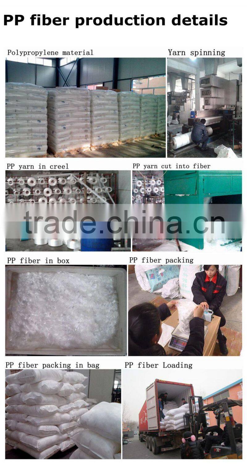 HM high density 100% virgin polypropylene pp concrete fiber