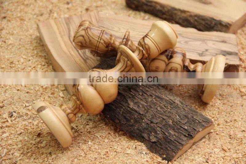 Olive Wood Carved Candle Stick