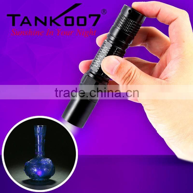 2016 best selling 365nm 5w blacklights led purple light uv flashlight UVL03