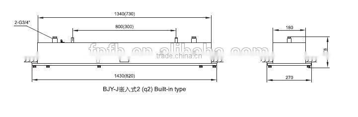 BHY industrial recessed emergency light double tube 2*18w 2*36w