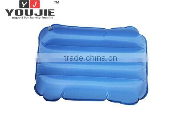Blue inflatable leg support cushion