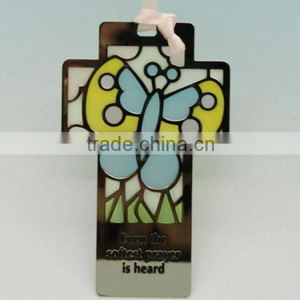 Note shape metal bookmark with tassels for christmas days