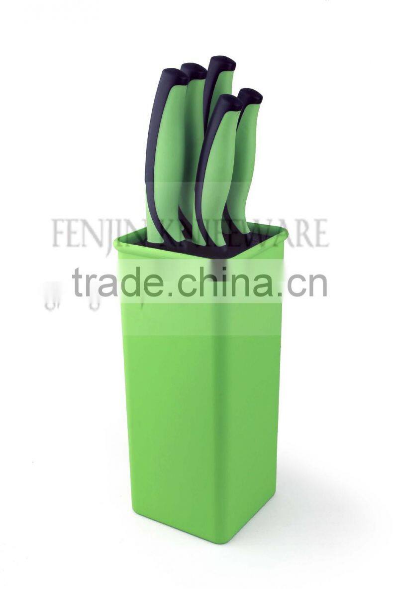 5PCS Natural Color Pattern Coated Cooking Knife