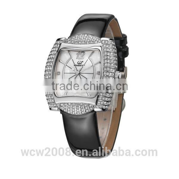 luxury ladies japan movt quartz watch diamond stainless steel