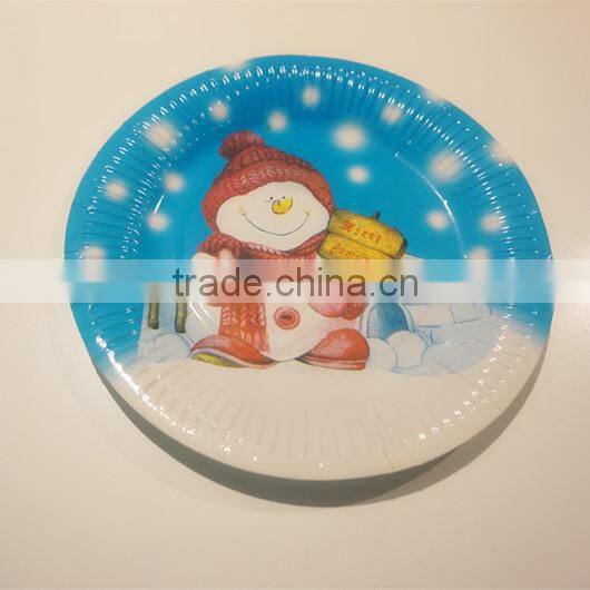 Disposable 9" Christmas Partyware Round Paper Plates