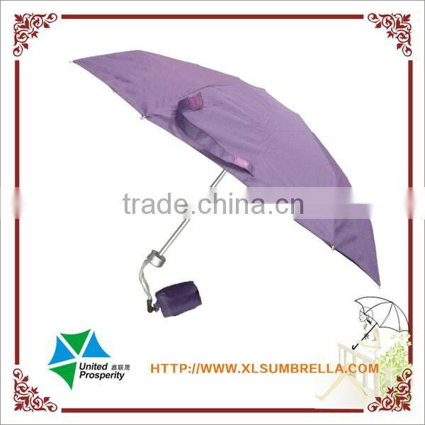 18" purple 5 fold ladies umbrella with shopping bag