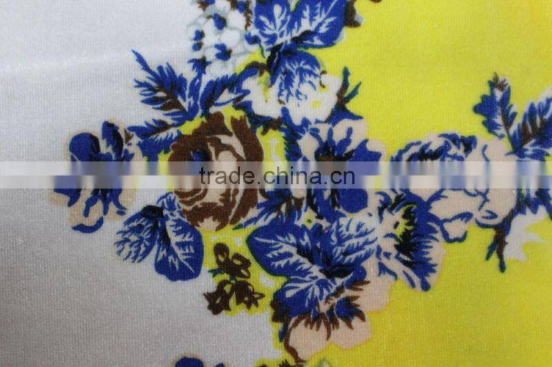 spandex polyester printed velvet fabric