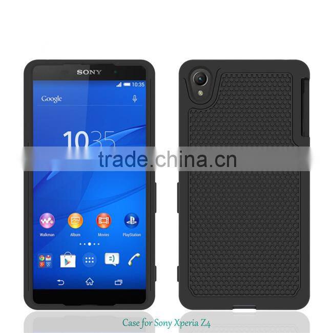PC TPU Football Grain Heavy Duty Case Cover For Sony Xperia Z4