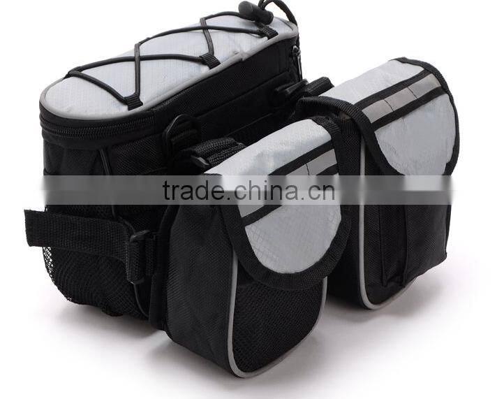 Bicycle Multi-function Frame Top Tube Pannier Bag with Rainproof Cover