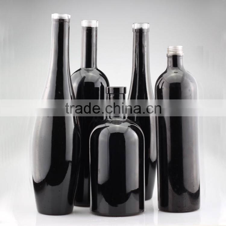 Excellent quality cheap fancy champagne bottles electroplate bottles 750ml golden bottles