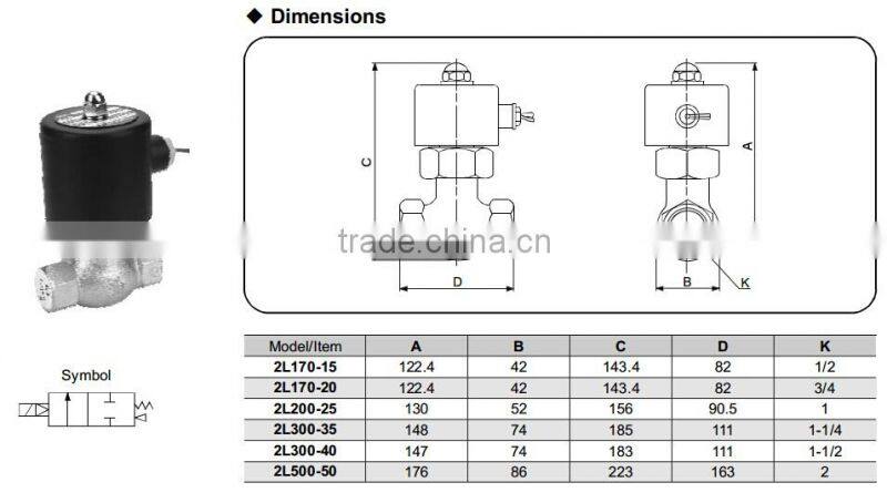 US/2L Series 2 way Steam Solenoid Valve-Brass Solenoid Valve