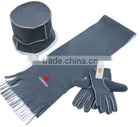 polar fleece hat scarf gloves set