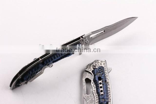 OEM 5Cr15 folding knife with nylon sheath and gift box