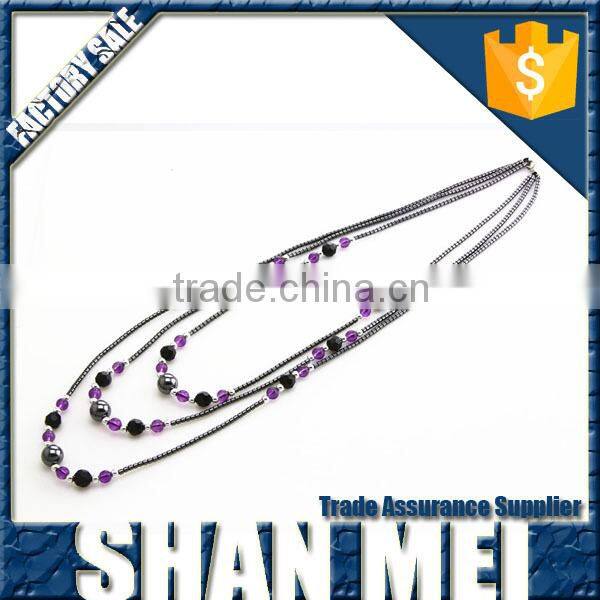 hot selling square ring hematite stone necklace