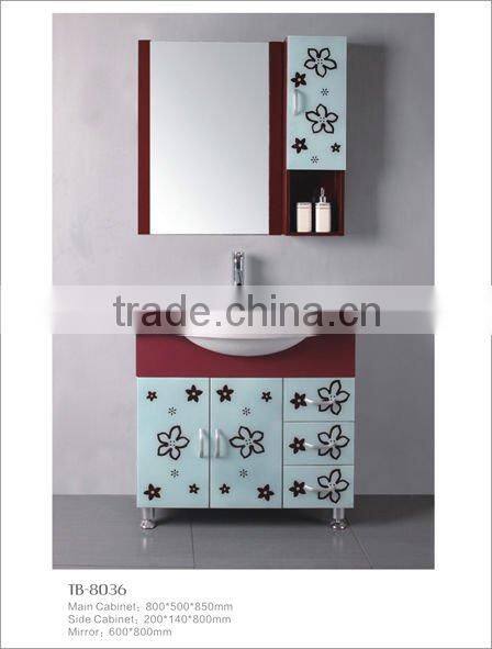 double basin cabinet,Tangbiao brand PVC/MDF bathroom cabinet