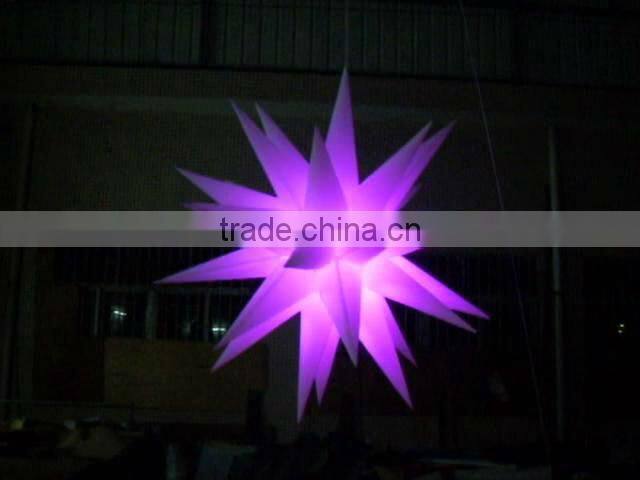 blue pink glowing inflatable funky star