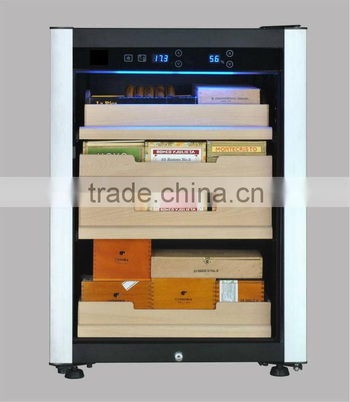 W-C7 Innovative Compressor Cigar Cooler, Wooden Cigar Cooler with Remote Control, Cigar Cooler Cabinet