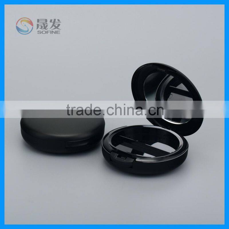 Duo cosmetics compact powder case with window