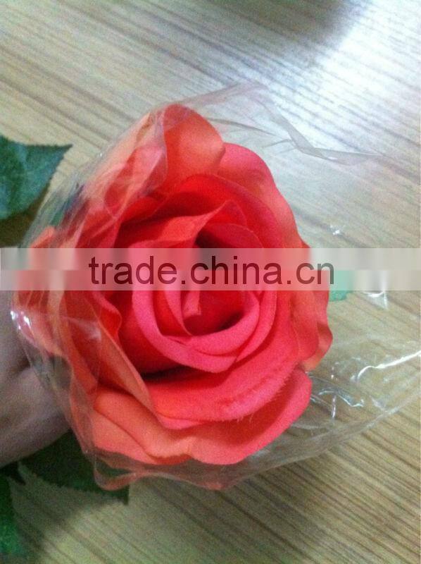 Artificial flower head silk flower head rose flower