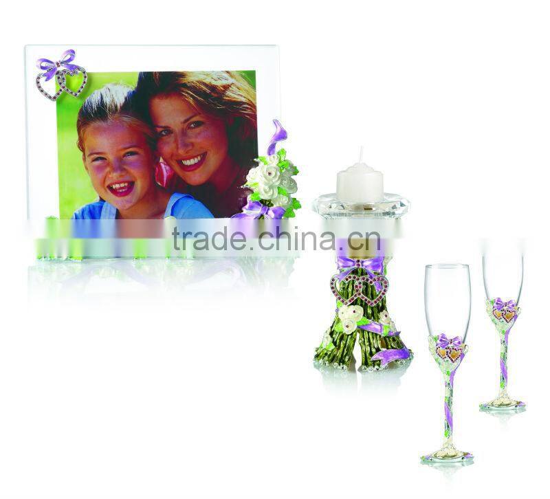 RORO Forever Love rose crystal glass enamel photo frame picture frame home furniture matching
