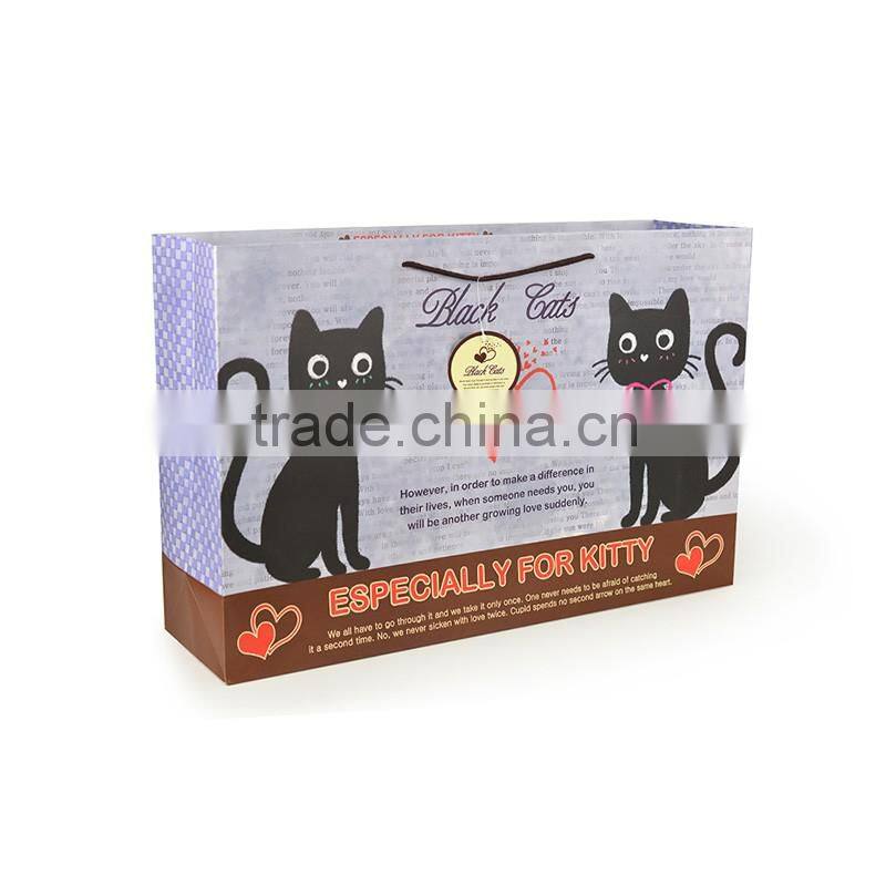 matt lamination animal OEM cute baby cat paper bag