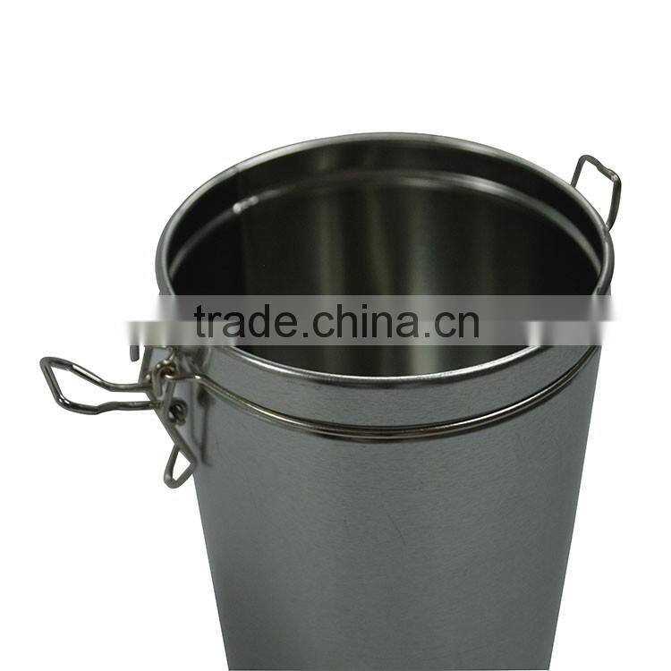 2016 hot sale beautifu design coffee tin can/metal tea tin can with plastic cover wholesale/round coffee tea tin can