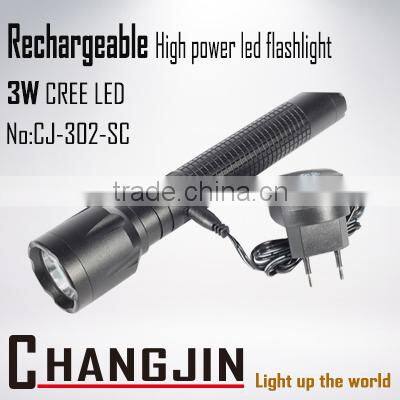 2016 High Power Aluminum Alloy LED Rechargeable Flashlight