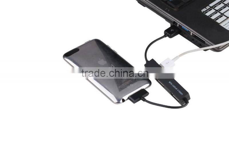 USB 2.0HUB for iphone/Micro USB Power Charge and datasheet transfer at the same time