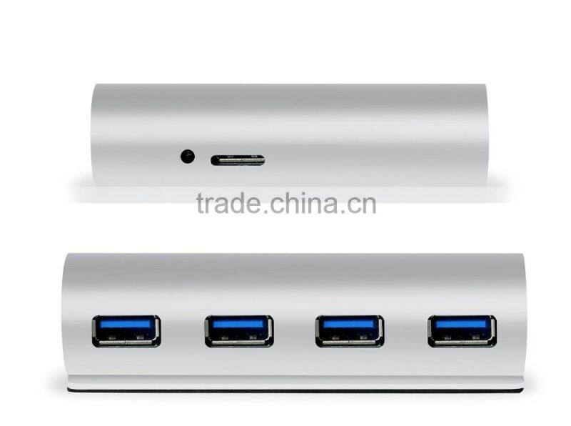 Hi-Speed Aluminum 4 port usb 3.0 hub from usb hub suppliers with Led Light