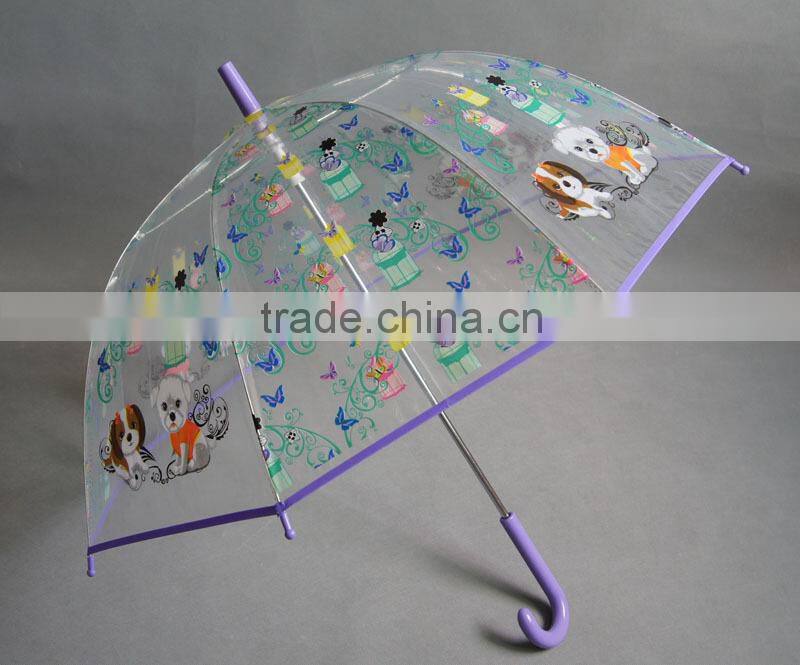 Printed custom clear umbrella child stick umbrella