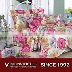 pink rose flower comforter duvet cover set with two pillowcases