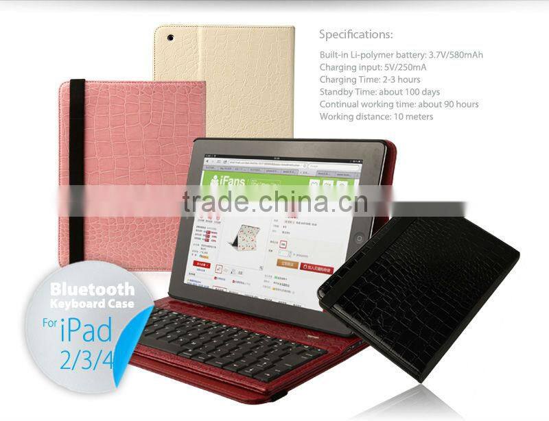 For ipad Bluetooth Keyboard leather case