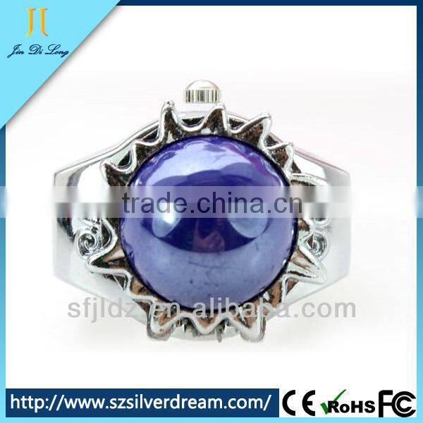 New Arrival Elegant Watch Black Pearl Ring Finger Ring Watch