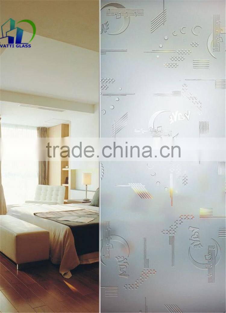 10mm thick decorative glass partitions etching frosted glass desk partition acid etched glass office partitions