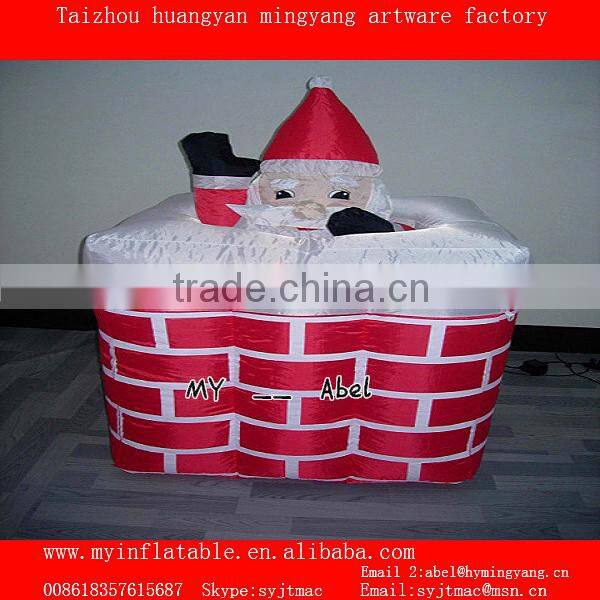inflatable Christmas decoration Santa in chimney with up and down airblown inflatables