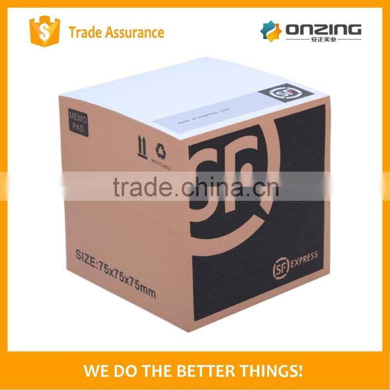 Custom logo printed promotional paper block note cube memo pad set