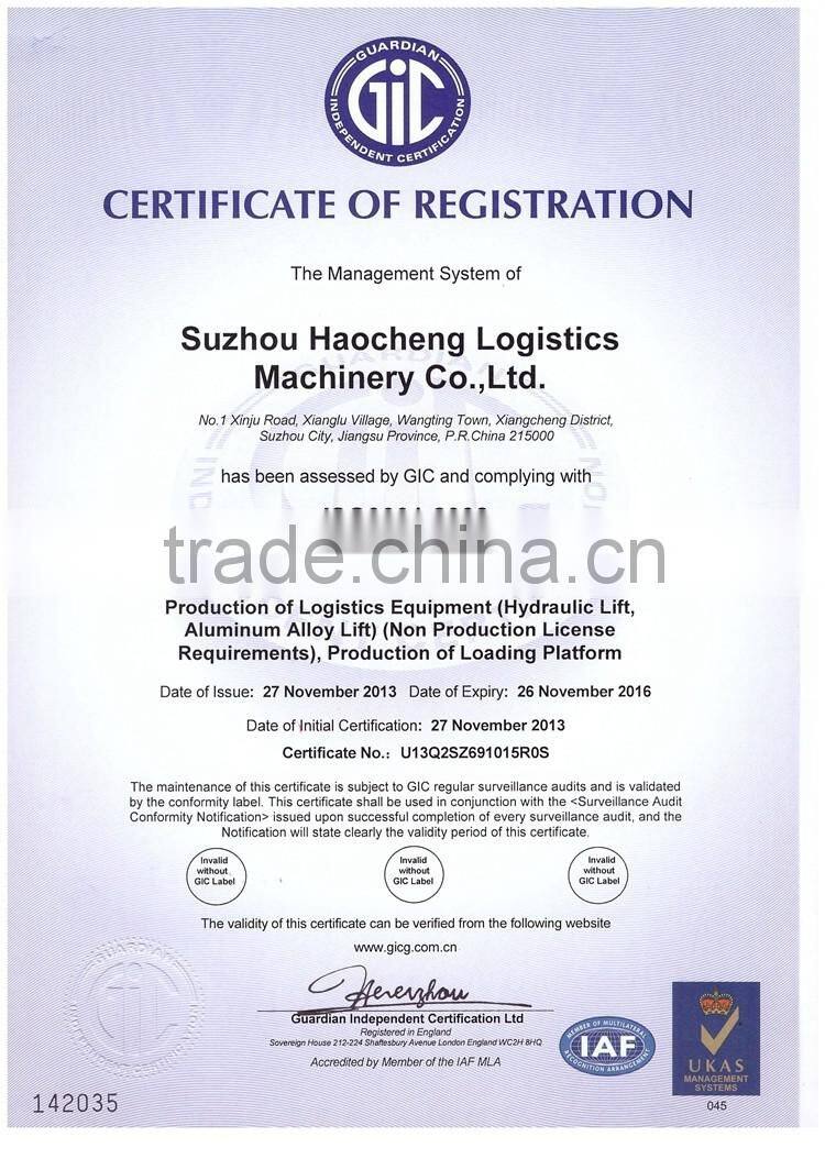 Aluminum Alloy Hydraulic Rising Electric Lifter Table Aerial Maintenance Platform