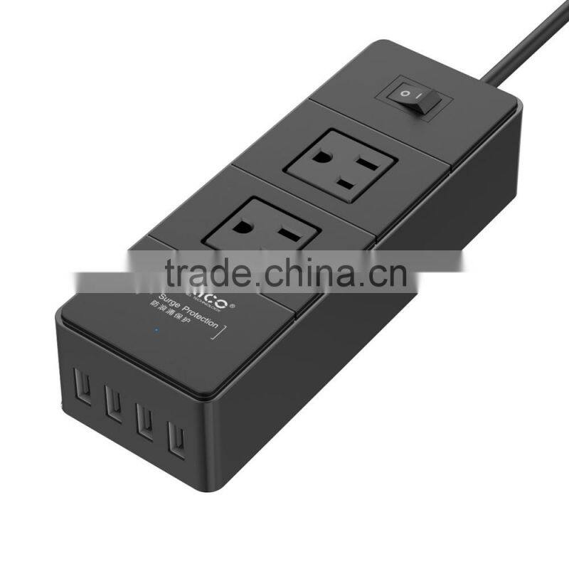 2015 OEM mini portable USB extension socket 2gang 4 USB port